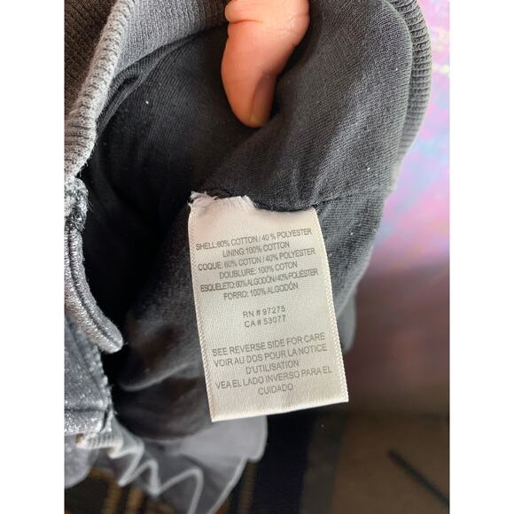 Fox Racing Button Up Hooded Sweatshirt Womens L Charcoal Grey Sport Distressed - Picture 10 of 12